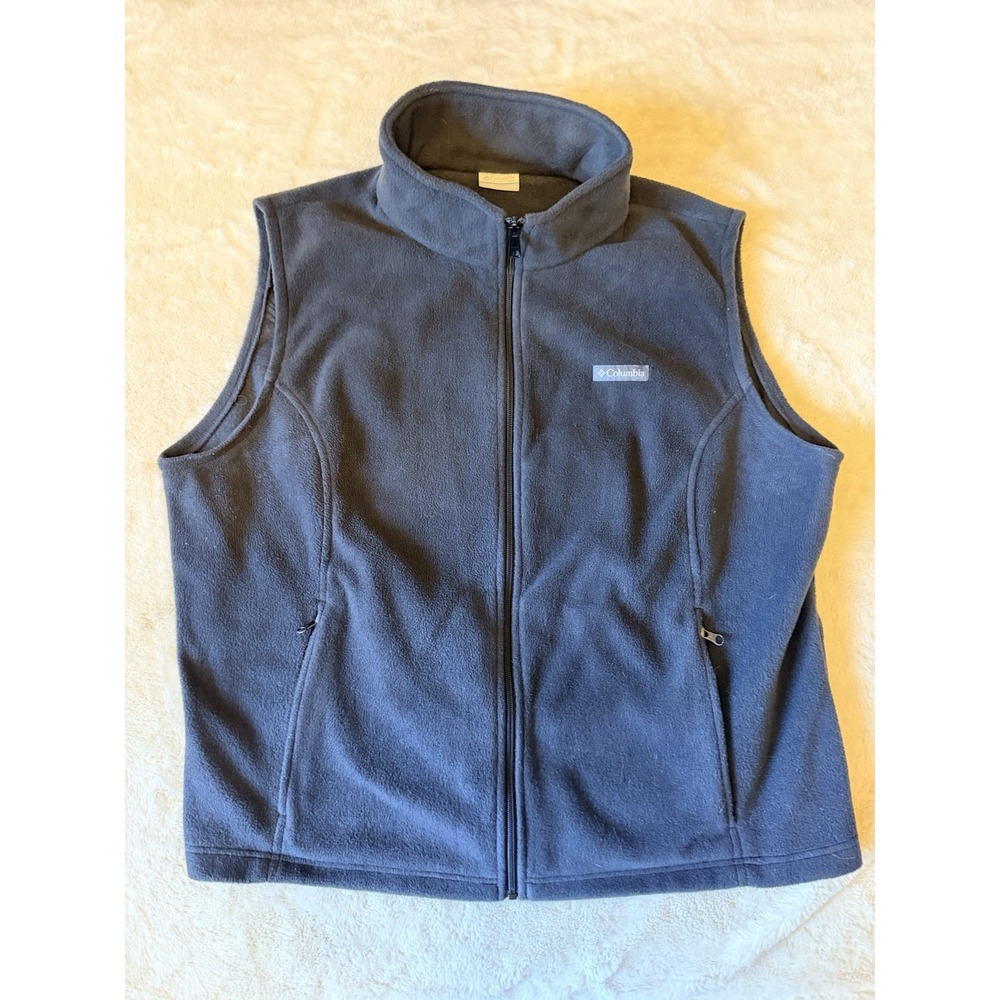 Columbia Full Zip Vest Women's 3X Plus Jacket Fleece Black Outdoors Hiking